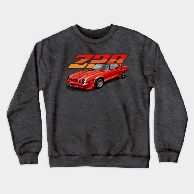 1981 Chevrolet Camaro Z28 in red Crewneck Sweatshirt by candcretro